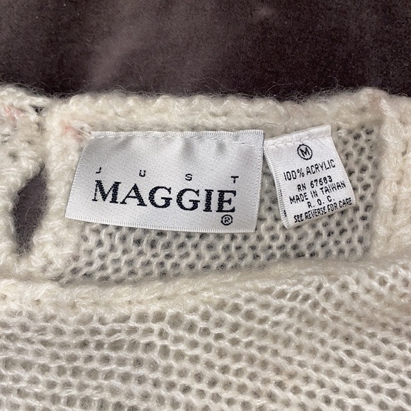 1990s vintage women’s leather appliquéd sweater size medium - Picture 2 of 6